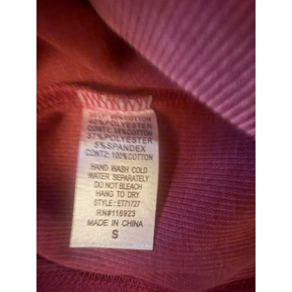 Easel Women's Thermal Waffle Knit Zip-Up Washed Long Sleeve Top Mulberry Size S - Picture 9 of 9